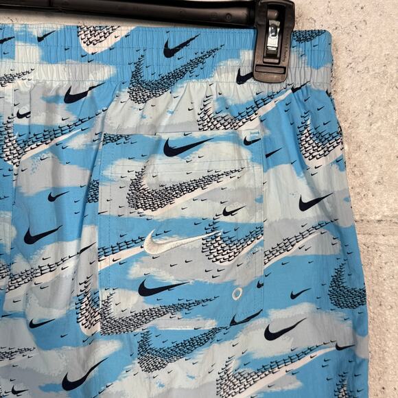 Nike Men's Flock Logo-Print 5" Swim Trunks - Aquarius Blue XXL (May run small) - Picture 5 of 7